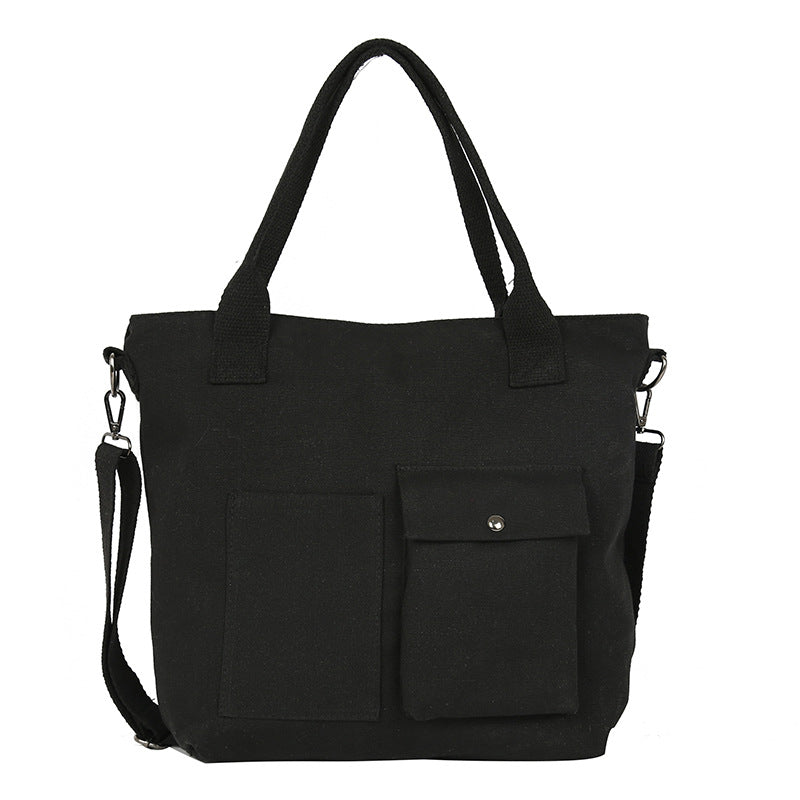 Women's Bag Cross Shoulder Canvas Bag Women's Single Shoulder Handheld Bag Japanese Simple Art