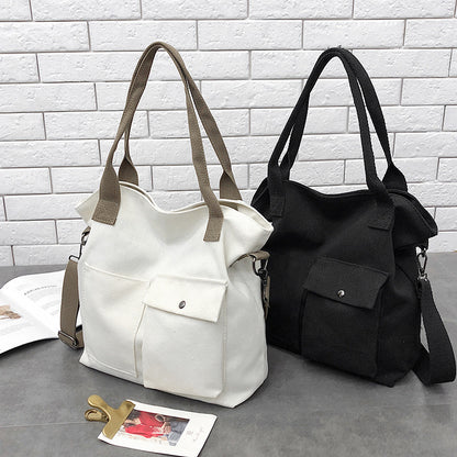 Women's Bag Cross Shoulder Canvas Bag Women's Single Shoulder Handheld Bag Japanese Simple Art