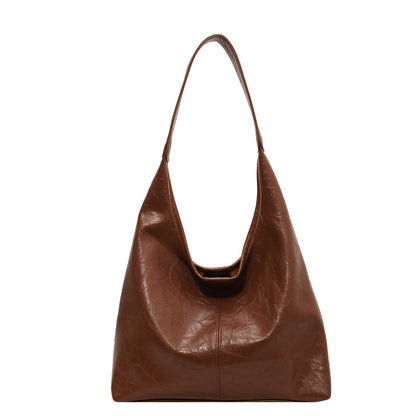 Soft PU Leather Quality Underarm Bag Vintage Wine Red Ladies Shoulder Bag Commuter Large Handbag Bolso Mujer Women's Tote Bag