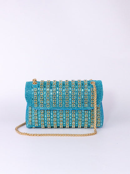 New Elegant Evening Dress Style Brooch-Adorned Clutch Bag with Rhinestones Chain Strap and Cheongsam Design for Formal Occasions