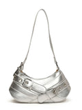 PU Leather Buckle Shoulder Bag
