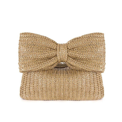 Bow woven handbag, cross-border small handbag, hand-held bag
