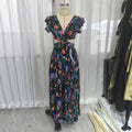 Printed high waisted dress