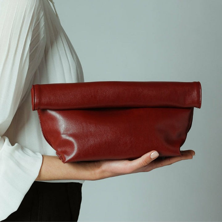 Large capacity women's handbag simple rolled edge envelope bag grab bag for women