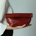 Large capacity women's handbag simple rolled edge envelope bag grab bag for women