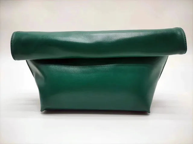 Large capacity women's handbag new trend simple rolled edge envelope bag fashionable temperament hand-held bag for women