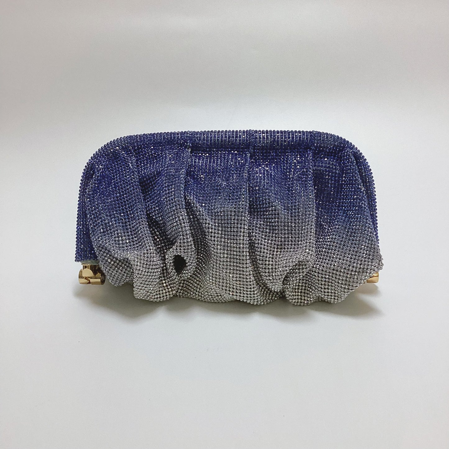 French style sparkling diamond cloud dumpling dinner party water diamond wrinkled chain clip crossbody handbag for women