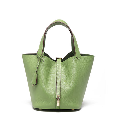 Head layer cowhide bucket bag women's leather high-end handbag