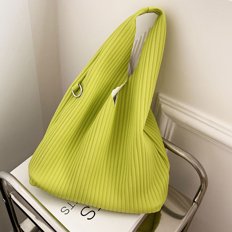Women's summer niche fashionable striped bag versatile textured messenger bag ladies shoulder bag