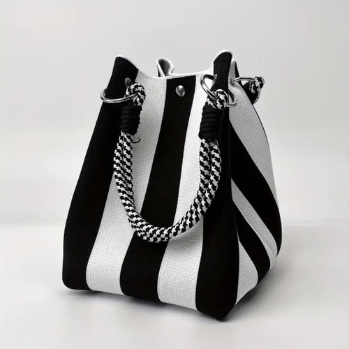 Bucket bag, woven bag, knitted hand-carry bag, single-shoulder bag