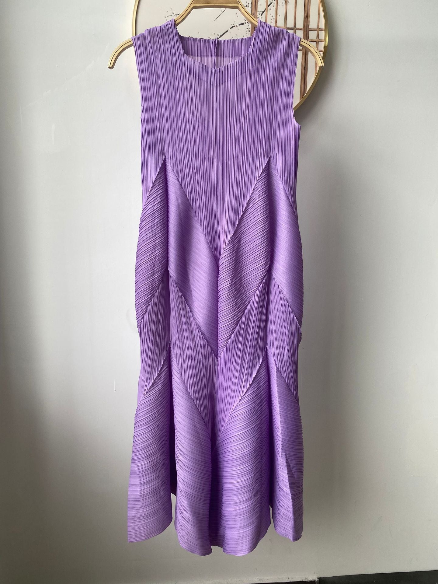 High-end Pleated Classic Hand-Pressed Pleat Oversized Loose Casual Fashion Bloom Dress