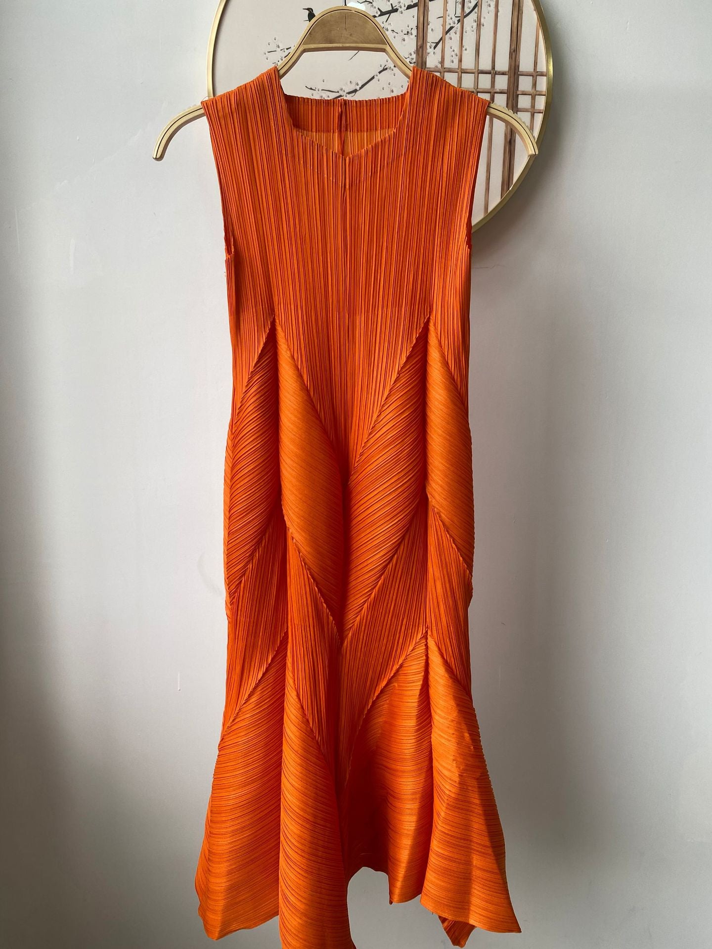 High-end Pleated Classic Hand-Pressed Pleat Oversized Loose Casual Fashion Bloom Dress