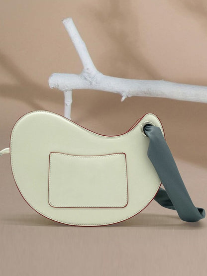 Small niche contrasting wave saddle bag accordion armpit bag semi-circular hand-held single shoulder bag trendy