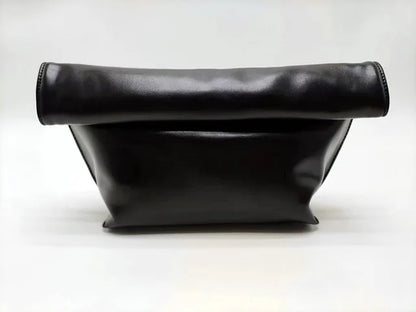 Large capacity women's handbag new trend simple rolled edge envelope bag fashionable temperament hand-held bag for women