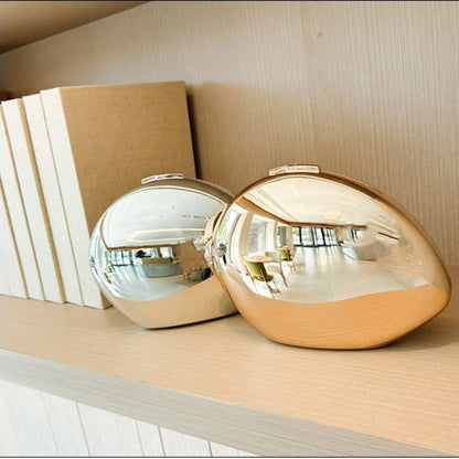Metal acrylic goose egg single shoulder crossbody chain women's makeup bag