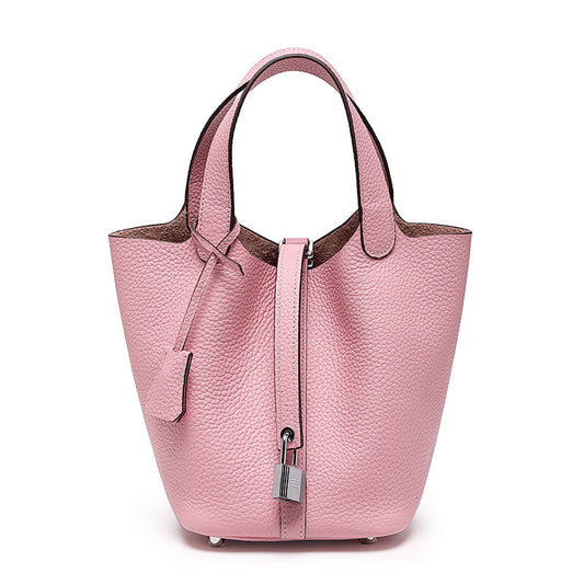 Head layer cowhide bucket bag women's leather high-end handbag