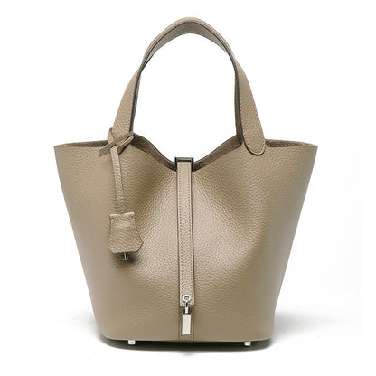 Head layer cowhide bucket bag women's leather high-end handbag