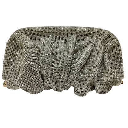 French style sparkling diamond cloud dumpling dinner party water diamond wrinkled chain clip crossbody handbag for women