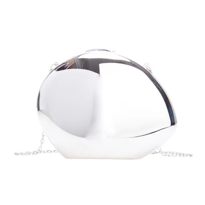 Metal acrylic goose egg single shoulder crossbody chain women's makeup bag