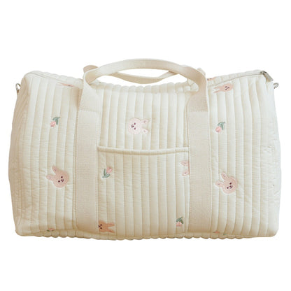 Embroidered Travel Bag Large Capacity Luggage Bag Lightweight Carry-on Handheld Shoulder Bag Boston Bag