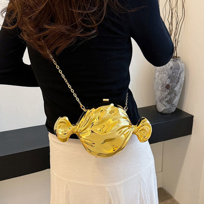 Fashion niche candy acrylic bag, forest style soft girl cute and versatile chain crossbody small round bag