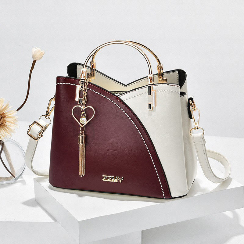 Trendy Handbag Korean Style Color Block Large Capacity Women's Bag Fashion Shoulder Crossbody Bag Wholesale Cross-border Bucket Bag