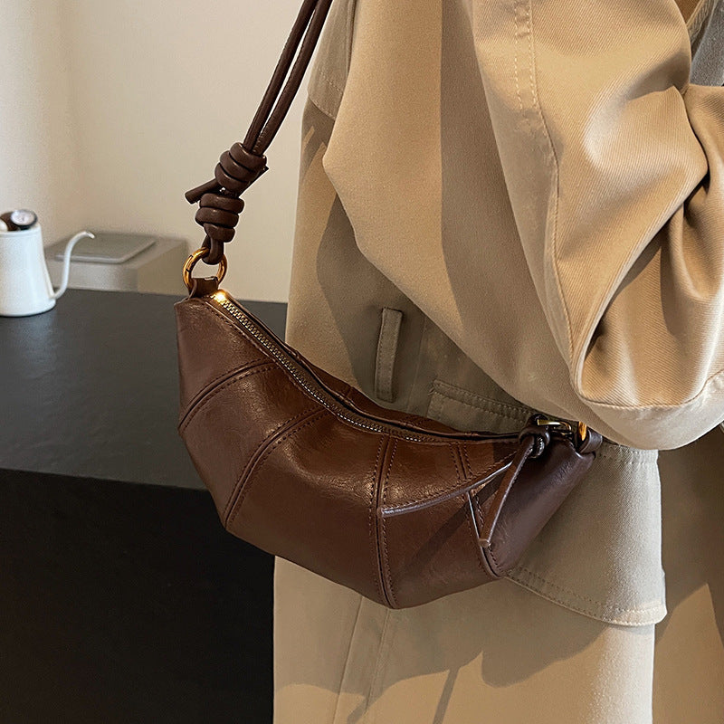 Brown bag women's crossbody bag cow horn bag