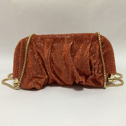 French style sparkling diamond cloud dumpling dinner party water diamond wrinkled chain clip crossbody handbag for women