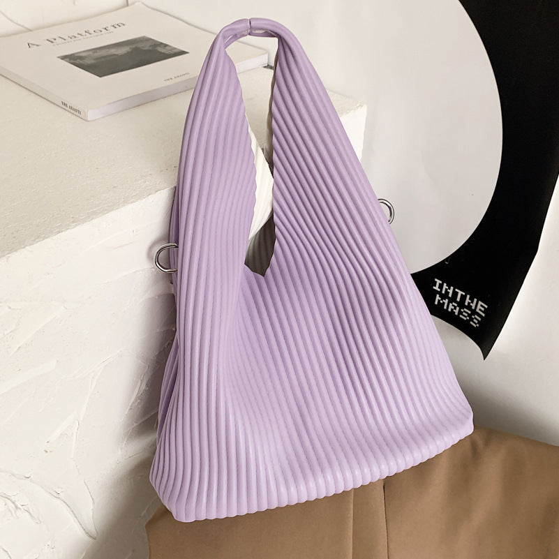 Women's summer niche fashionable striped bag versatile textured messenger bag ladies shoulder bag