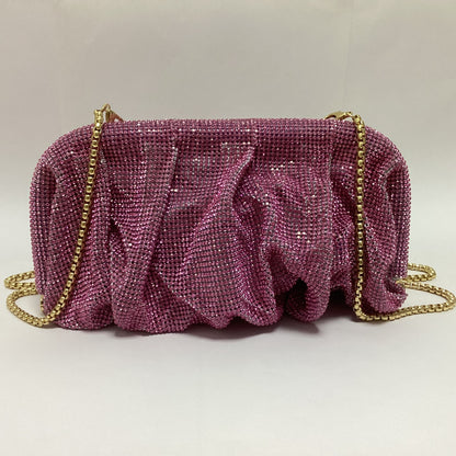 French style sparkling diamond cloud dumpling dinner party water diamond wrinkled chain clip crossbody handbag for women
