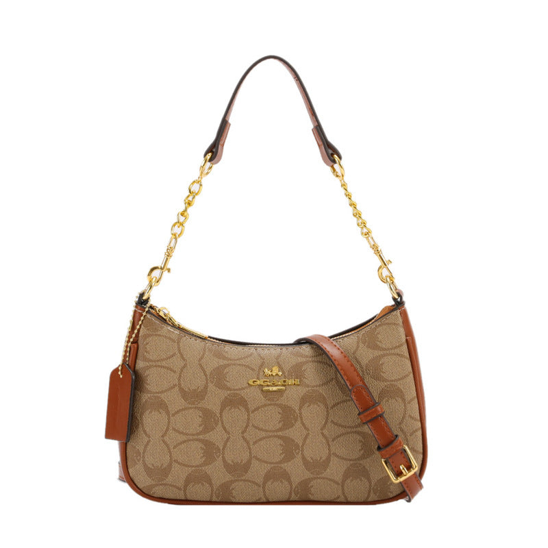Cross-Border European and American Fashion Retro Chain Monogram Underarm Bag 2026 New Model High-Quality Versatile Women's Handbag