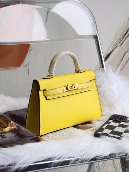 Aliexpress Hot-Selling Candy-Colored Kelly Bag, European and American Fashion Women's Handbag, High-End Single Shoulder Crossbody Bag for Women0