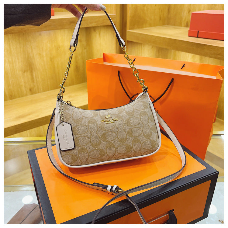 Cross-Border European and American Fashion Retro Chain Monogram Underarm Bag 2026 New Model High-Quality Versatile Women's Handbag