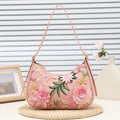 Cross-Border New Baguette Bag for Women, Underarm Bag for Womeni, 2025 New Shoulder Bag, Mesh Jacquard Embroidered Flower Bag