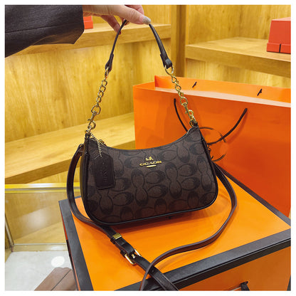 Cross-Border European and American Fashion Retro Chain Monogram Underarm Bag 2026 New Model High-Quality Versatile Women's Handbag